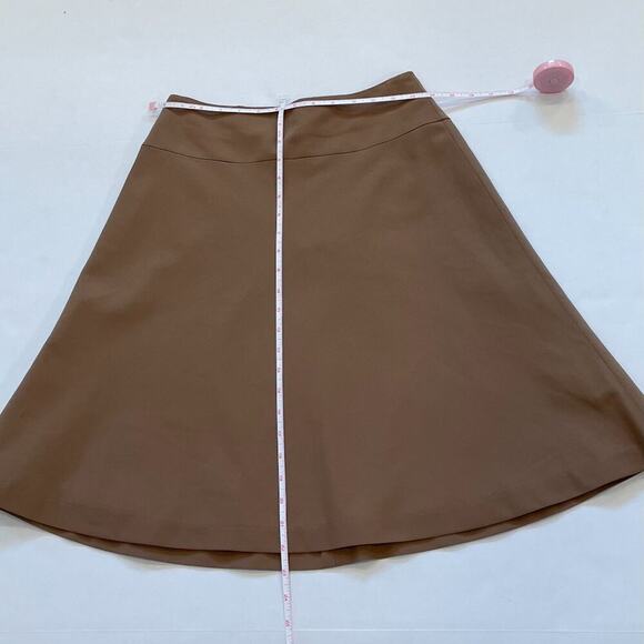 Calvin Klein Cotton Blend Tan/Neutral A-Line Skirt, Full, Classic, Size 6 - Picture 6 of 11